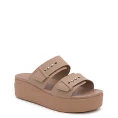 Crocs Women's Brooklyn Low Wedge Sandal | DSW Canada Crocs Brooklyn, Low Wedge Sandals, Tan Sandals, Low Wedges, Women's Crocs, Shoe Company, Boots And Sneakers, Crocs Shoes, Kids Boots