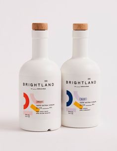 two bottles of brightland are sitting next to each other