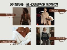 Soft Natural Autumn Outfits: How To Dress As An SN This Fall!? 5 Soft Autumn Soft Natural, Soft Natural Autumn, Kibbe Natural Body Type, Soft Natural Kibbe Outfit, Ingenue Essence