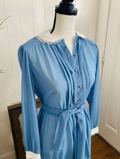 Dress With Peter Pan Collar, Zip Code, Pan Collar, Peter Pan Collar, Im Happy, Westminster, Vintage 1970s, Blue Dress, Peter Pan