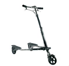 an electric scooter is shown against a white background with the wheels facing forward