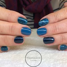 CND Shellac Shimmering Shores, Blue Rapture & Midnight Swim @lovelecente @servethepro @cndworld @scratchmagazine @nailpromagazine… Midnight Swim, Inspired Nails, Wedding Nails, Glitter, Nails