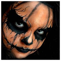 Scary Halloween Pumpkin by Magic Minds Face Painting Halloween Face Painting Ideas For Women, Ogie Bogie, Pumpkin Face Makeup, Ghost Girl Costume, Halloween Face Paint Ideas, Pumpkin Makeup, Zombie Crawl, Horror Halloween Costumes, Scary Halloween Pumpkins