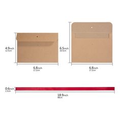 two sizes of envelopes are shown with measurements