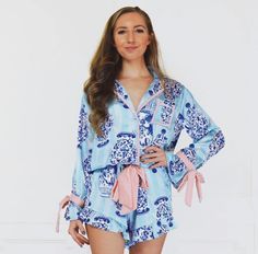 Ginger Jar Stripe Satin Pajama Short Set-Pajamas-oak lane-Shop with Bloom West Boutique, Women's Fashion Boutique, Located in Houma, Louisiana Bridal Getting Ready, Pajama Short, Satin Pj Set, Velvet Bows, Ruffle Trim Top, Cute Pajama Sets, Satin Pajama, Satin Shorts, Satin Long Sleeve