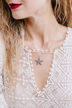 Sterling Silver Starfish Necklace-Detailed Starfish Pendant-Shell Jewellery-Summer Pendants-Ocean Je Summer Pendant, Jewellery Summer, Shell Jewellery, Starfish Pendant, Starfish Necklace, Ocean Jewelry, Shell Jewelry, Lost Wax, Charm Necklaces