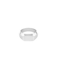 Men's Faceted Signet Ring In Sterling Silver. | Men's Faceted Signet Ring | Movado in Silver Modern White Gold Sterling Silver Signet Ring, Modern White Gold Signet Ring With Open Design, Modern Polished Signet Ring For Everyday, Modern Signet Ring With Polished Finish For Everyday, Modern Everyday Signet Ring With Polished Finish, Modern Everyday Polished Signet Ring, Modern White Gold Open Signet Ring, Modern Silver Signet Ring For Everyday Wear, Modern Silver Signet Ring