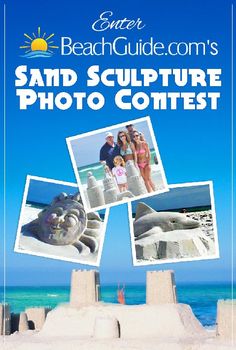 the sand sculpture contest is going on at beach guide com's sandy sculpture photo contest