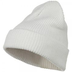 Beanie - White Eco Cotton Ribbed XL Cuff Beanie // e4Hats White Beanie Outfit, Closet Built Ins, Long Beanie, Png Shirt, Cute Beanies, Women Hats Fashion, White Beanies, Brown And Beige, White Hat