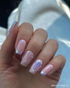 Beachy Nail Designs, Cruise Nails, Beachy Nails, Purple Nail Art, Purple Nail Designs, Summery Nails, Mermaid Nails, Vacation Nails, Beach Nails