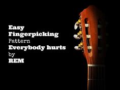 Today I'm gonna teach you a simplified guitar version of the song "Everybody Hurts" by REM. This fingering picking pattern is easier and more comfortable to play, which is great for beginners and it stills Guitar Teaching, Learn Guitar Songs, Electric Guitar Lessons, Everybody Hurts, Guitar Diy, Easy Lessons