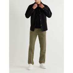 DESIGNED BY MR PORTER. Mr P.'s chinos are made from breathable cotton and linen-blend twill that'll keep you cool in summer. They're cut straight and fitted with a partially elasticated waistband for comfort. Modern Relaxed Fit Cotton Chinos, Linen Casual Chinos For Business Casual, Chinos For Men, Mr P, Mens Chinos, Casual Trousers, Green Cotton, Mr Porter, In Summer