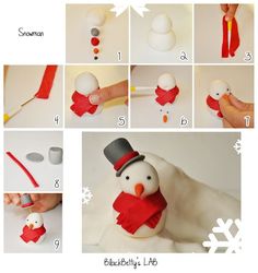 instructions to make a snowman ornament