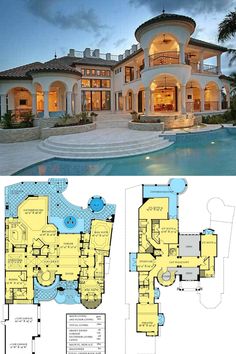 the floor plan for this luxury home is very large and has an indoor swimming pool