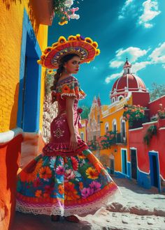 Latin Decor, Mexican Art Painting, Mexico Dress, Mexican Artwork, Mexican Culture Art, Mexican Party Theme, Fashion Walk