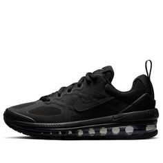 (GS) Nike Air Max Genome 'Black Anthracite' CZ4652-001 (SNKR) Matte Black Sporty Sneakers For Sports, Black Training Sneakers With Secure Fit, Black Sneakers With Secure Fit For Training, Black Sneakers For Training With Secure Fit, Waterproof Black Sneakers For Sports, Black Waterproof Sneakers For Training, Waterproof Black Sneakers For Training, Black Non-slip Training Sneakers, Nike Air Max Genome