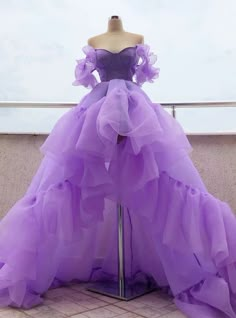 Dark Purple Tulle Dress, Poofy Prom Dresses Long, Purple Dress Birthday Outfit, Purple Dress For Prom, Purple Birthday Dress, Royal Purple Prom Dress, Purple Formal Dresses, Vestido Color Lila, Fancy Formal Dresses