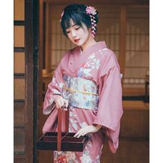 Yamato Nadeshiko, Face Challenge, Japanese Kimono Dress, Japanese Pants, Japan Dress, Kimono Style Dress, Yume Kawaii, Modern Kimono, Pink Kimono