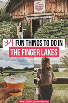 a collage of photos with the words fun things to do in the finger lakes