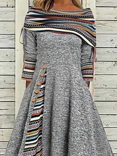 Bohemian Patchwork Winter Dress, Multicolor Long Sleeve Folk Dress, Multicolor Folk Long Sleeve Dress, Bohemian Knee-length Winter Dress, Knee-length Bohemian Winter Dresses, Bohemian Multicolor Winter Dress, Inexpensive Dresses, Satin Bridal Gowns, Plus Size Clothing Online