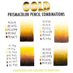 the color chart for gold is shown in different shades