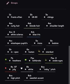 an iphone screen showing the different types of hair styles and their corresponding names on it