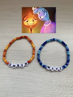 Elemental Movie Crafts, Inside Out 2 Bracelet, Inside Out 2 Bracelet Ideas, Inside Out Bracelet Ideas, Elemental Movie Party, Ember And Wade Elemental, Elementals Ember And Wade, Elemental Art Pixar, Elemental Ember X Wade