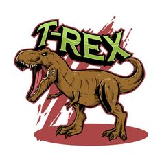 an image of a t - rex dinosaur with the word trex on it's chest