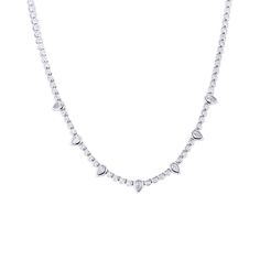 Add some sparkle to your life with the Calista Diamond Tennis Necklace! This luxurious necklace is adorned with 1 3/4 carats of total weight of diamonds, and its 16-18" adjustable length makes it perfect for any look. Plus, it has pear shaped diamond accents that are sure to turn heads! Stack it or wear it solo, it'll still be the star of the show! Teardrop Cubic Zirconia Diamond Necklace With Sparkling Stones, Pear-shaped Diamond Necklace With Accents, Diamond Necklaces With Pear-shaped Sparkling Stones, Diamond Teardrop Necklace With Sparkling Stones, Pear-shaped Diamond Necklace With Sparkling Stones, Teardrop Diamond Necklace With Sparkling Stones, Anniversary Necklace With Sparkling Stones, Teardrop Diamond Necklace With Adjustable Chain, Luxurious Necklace