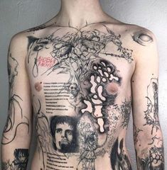 a man with many tattoos on his back