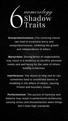 While Number 6 embodies nurturing, responsibility, and harmony, it also reveals its shadow sides. These shadows include overprotectiveness, martyrdom, interference, perfectionism, control, and neglecting self. By recognizing and harmonizing these traits, we nurture with healthy boundaries, cultivate balance, and foster genuine connections. #Numerology #Number6 #ShadowTraits #SelfAwareness Spiritual Numerology, Carl Jung Shadow, Improve Relationship, Mindfulness Journal Prompts, Numerology Life Path, Healing Journaling