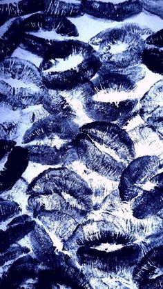 an image of some black and white feathers on a blue table cloth with words written in it