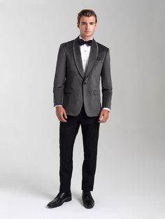 Silver Grey Venice Velvet Tuxedo is an Ultra Slim tailored fit with a single button shawl lapel and double vents Tuxedo Styles, Cool Tuxedos, Velvet Tuxedo, Button Shawl, Stylish Mens Suits, Slim Fit Tuxedo, Allure Bridals, Lapel Jacket, Tuxedo Jacket