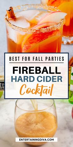 Fireball Hard Cider Cocktail | Cocktails Hard Cider Cocktail, Hard Cider Recipe, Festive Cocktail Recipes, Apple Schnapps, Apple Pucker, Cider Cocktail, Holiday Recipes Thanksgiving, Apple Cider Cocktail, Fireball Whiskey