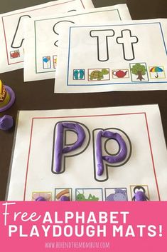 printable alphabet playdough mats for kids to practice letters and numbers with the letter p