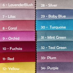 color swatches for baby clothes and accessories