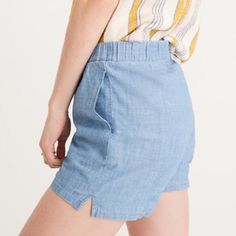 New With Tag Madewell Chambray Pull-On Shorts - Super Comfortable; Pockets; 100% Cotton - Size: Large - Edwina Wash - Measurements Approx.: 3 1/2” Inseam; 16 1/2” Waist; 11 1/2” Front Rise; 17” Back Rise Thank You For Shopping @Shinebrightshop. Relaxed Spring Bottoms With Built-in Shorts, Relaxed Shorts With Pockets For Day Out, Relaxed Spring Shorts For Daywear, Casual Summer Shorts For Daywear, Casual Summer Daywear Shorts, High Rise Pull-on Style Bottoms For Summer, Relaxed Bottoms With Built-in Shorts For Spring, Relaxed Fit Casual Shorts For Daywear, Casual Relaxed Fit Shorts For Daywear