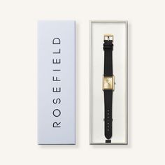 Rosefield Heirloom Champagne Gold Black Leather Watch HCBLG-H07 Experience a unique style statement with the latest Heirloom watch from Rosefield. Perfectly designed to match your luxury taste, this watch is a must-add to your collection. Features Gold Tone Rectangular Case: The watch comes with a thicker gold tone rectangular case that adds an extra touch of elegance to the watch. Champagne Dial: The Heirloom watch features a stunning champagne dial that perfectly complements the gold case. Smo Black Leather Watch, The Watch, Gold Case, Champagne Gold, Style Statement, Gold Leather, Minerals Crystals, Glass Material, Gold Black