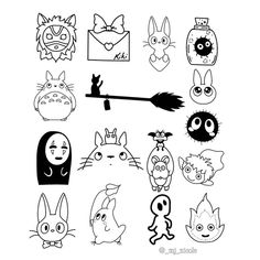 an image of cartoon characters drawn in black and white