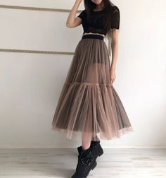 Comfortable Skirts, Bridal Skirts, Trendy Skirts, Sheer Skirt, Crazy Girls, Grunge Style, Looks Vintage