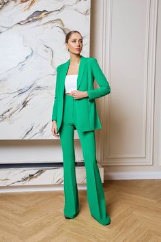 Tailored Two-piece Long Sleeve Suit, Two-piece Long Sleeve Pantsuit For Work, Chic Single-breasted Sets With Suit Collar, Fall Workwear Sets With Wide-leg Pants, Tailored Two-piece Pantsuit For Spring, Spring Two-piece Pantsuit For Work, Fitted Formal Sets With Wide-leg Pants, Chic Two-piece Long Sleeve Blazer, Chic Two-piece Long Sleeve Pantsuit