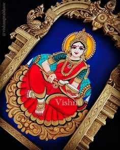 Tanjore Art, Mysore Painting, Indian Traditional Paintings, Tanjore Paintings, Kerala Mural Painting, Indian Art Gallery, Pichwai Paintings, Art And Craft Videos, Goddess Artwork