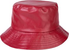 Thalia Red Bucket Hat PU Leather Waterproof Cap Imported PU Leather, Polyester 21.5-23.5 inches / 54.5-59 cm; Brim: 1.7 inches / 4.5cm. Crown: 5 inches / 13cm Bucket Hat Closure Red Bucket Hat With Short Brim For Outdoor, Red Short Brim Bucket Hat For Outdoor, Red Bucket Hat For Outdoor, Red Wide Brim Bucket Hat For Outdoor, Red Outdoor Bucket Hat With Short Brim, Red Brimmed Bucket Hat For Outdoor, Red Bucket Hat, Winter Knit Hats, Boot Accessories