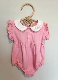 Handmade Item  Made to Order  Personalizable  96% Cotton/ 4% Spandex  These rompers are light weight and great for summer time! 4 Color Options  Run from 3/6m to 18/24m WASH/CARE INSTRUCTIONS; Hand wash or machine was on gentle/cold Hang dry or tumble dry on low Pink Sleeveless Onesie, Pink Sleeveless Bubble Romper For First Birthday, Sleeveless Bodysuit For Playtime, Sleeveless Pink Bodysuit For Playtime, Sleeveless Ruffled Bodysuit For Playtime, Sleeveless Ruffles Bodysuit For Playtime, Cute Sleeveless Bodysuit With Ruffles, Cute Sleeveless Ruffled Bodysuit, Pink Cotton Baptism Onesie