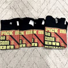 100% Cotton $$$“Pick Me To Come On Down”$$$ Sizes: Small (2), Medium (1), Xl (1) Was To Be Used For Going On Price Is Right But Did Not Arrive On Time. Pick Me Price Is Right Shirt, Hand Printed Shirt, Jimi Hendrix T Shirt, Royal Blue Shirts, Nascar T Shirts, Star Tshirt, Pocket Tee Shirts, Price Is Right, Soccer Shirts