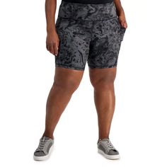 Id Ideology Plus Size Water Bubble Bike Shorts Women'S 2x Black Elastic Waist Id Ideology Plus Size Water Bubble Bike Shorts Women's 2x Black Elastic Waist Embrace The Blend Of Comfort And Style With These Id Ideology Plus Size Water Bubble Bike Shorts. Designed For The Active Woman, These Shorts Are Ideal For A Range Of Activities, From Cycling To Gym Workouts. The Versatile Black Color And Marbled Pattern Make Them A Stylish Addition To Any Activewear Wardrobe. Crafted From A Polyester-Sp Spring Workout, Bike Shorts Women, Athletic Build, Water Bubbles, Exercise Routine, Plus Size Activewear, Active Wear Shorts, Plus Size Shorts, Shorts Women