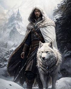 Winter Wallpaper Winter Warrior Aesthetic, Winter Character Design Male, Winter Concept Art Character, Winter Warrior Character Design, Dnd Winter Character Art, Winter Warrior Fantasy Art, Winter Wolf Dnd, Scifi Creatures