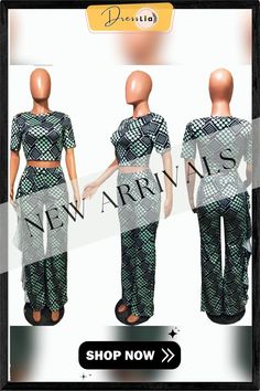 Fashion Printed Flounced Pants Suits 2 Pieces Green Two-piece Party Set, Green Pant Set For Summer Party, Green Wide Leg Matching Set, Green Wide-leg Sets, Two-piece Wide Leg Party Sets, Party Wide-leg Two-piece Sets, Party Two-piece Wide Leg Sets, Two-piece Stretch Wide Leg Sets, Stretch Two-piece Sets With Wide Leg