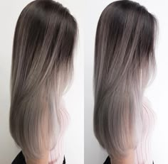 Gray Undertones Hair, Ag Hair Color, Ash Taupe Hair, Dark Brown Ashy Highlights, Lavender Greige Hair, Korean Ombre Hair, Ashy Ombre Hair, Balayage Hair Blonde Ash, Korean Balayage Hair