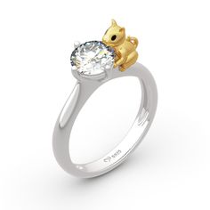 The perfect gift for cat lovers. Crafted in sterling silver, this ring in Hug Me® collection features a shimmering round cut stone hugged by a little cat, which is designed to be so lovely and super-cute. This cute cat ring is the purrfect choice for any woman who wants to put together a look which is both fun and fashionable. You will find more adorable and creative designs in our Hug Me® collection.Carat Weight: 2.5 ctStone Size: 7 mmStone Type: Jeulia® StoneNumber of Stones: 1 Stone Shape: RoundStone Color: Diamond WhiteWeight: 4.01 gWidth: 2.7 mmHeight: 8.8 mmThickness: 1.2 mmMaterial: 925 SilverPlating Color: Silver, Yellow Gold Little Cat, Cat Ring, Rings Fashion, Skull Ring, Hug Me, Jewelry For Her, Delicate Rings, Elegant Earrings, Perfect Ring